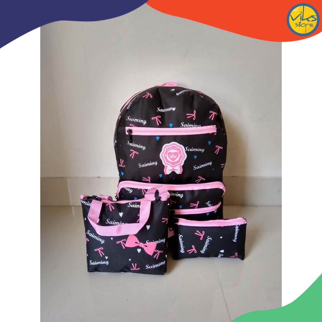 Tas Sekolah TK SD PAUD Ransel Anak Perempuan Tas 2in1 Gambar Motif Lucu Backpack Wanita Tas Punggung