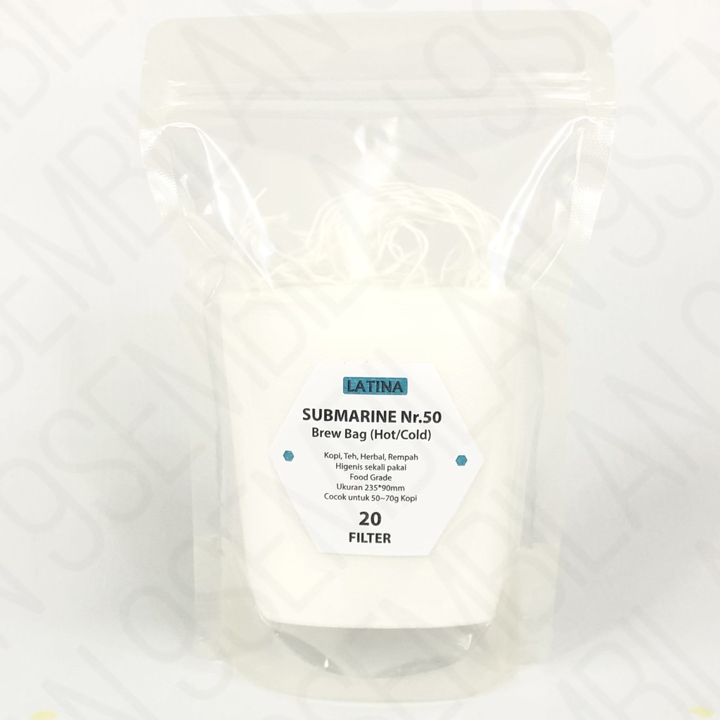 Latina Submarine 9x23,5cm 50-70g 20 Pcs Cold & Hot Brew Coffee Filter