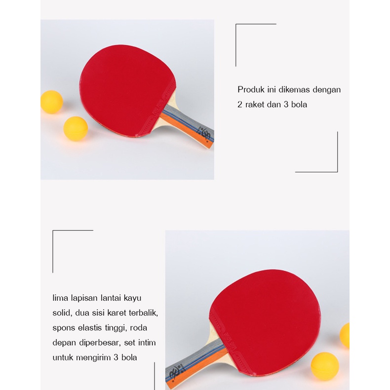 BEST SELLER!!! BET PINGPONG RAKET TENIS MEJA SET ISI 2 CIMAsi DAN 3 BOLA