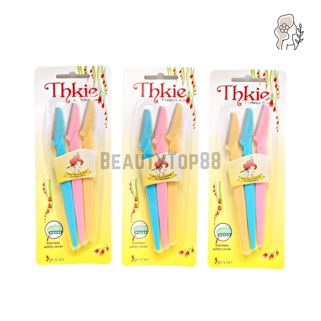 Pisau Cukur Alis Isi 3 Set / Alat Pencukur Pengerok Alis / Eyebrow Razor