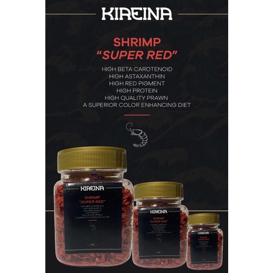 KIREINA SHRIMP SUPER RED UDANG KERING SUPER MERAH UDANG KECIL KERING MERAH PAKAN CHANNA LOUHAN KOI A