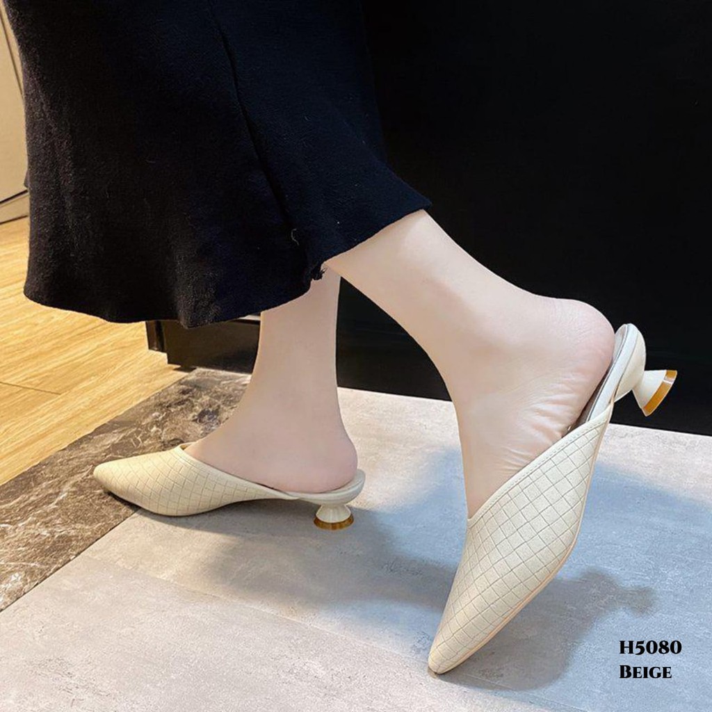 PRF RESTOCK Low Heels Slope Woven Fashion Korea H5080