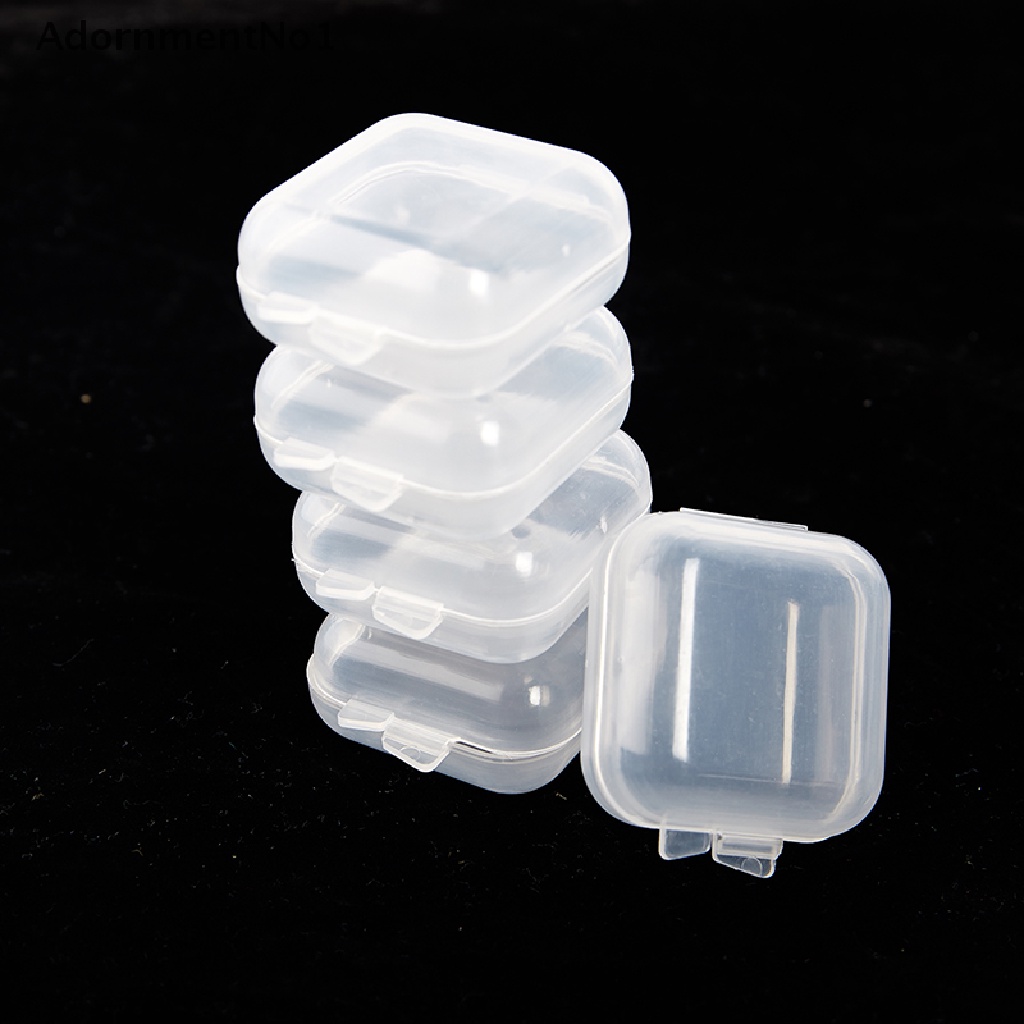 [AdornmentNo1] 5-50Pcs Small Boxes Square Transparent Plastic Box Jewelry Storage Case [new]