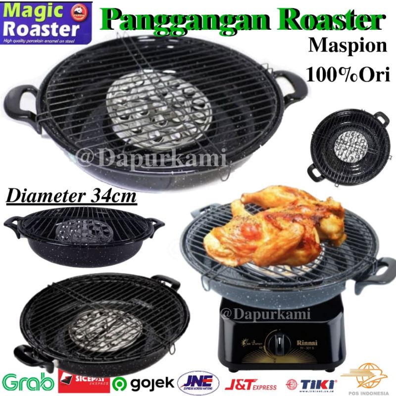 Panggangan Magic Roaster Maspion Bakaran Sate 34cm Teflon Tebal