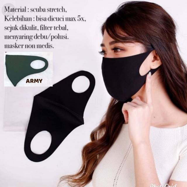 Masker Korea bahan scuba sejuk d kulit  isi 12 pcs