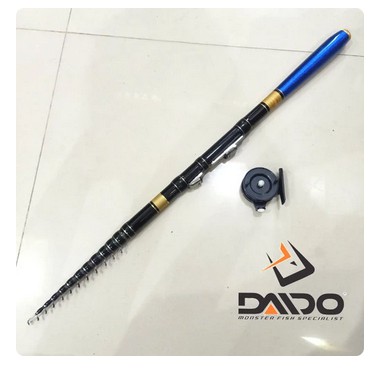 Joran pancing tegek 4,5 meter full carbon custom kolongan bonus reel