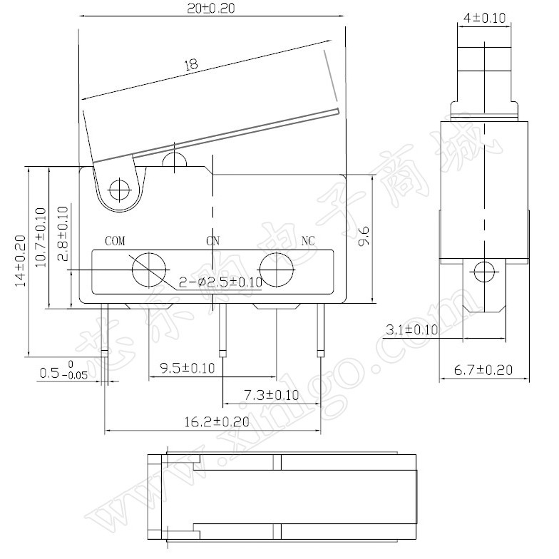 Micro Limit Switch Saklar 5A 250V 3 PIN Terminal Gagang NO NC