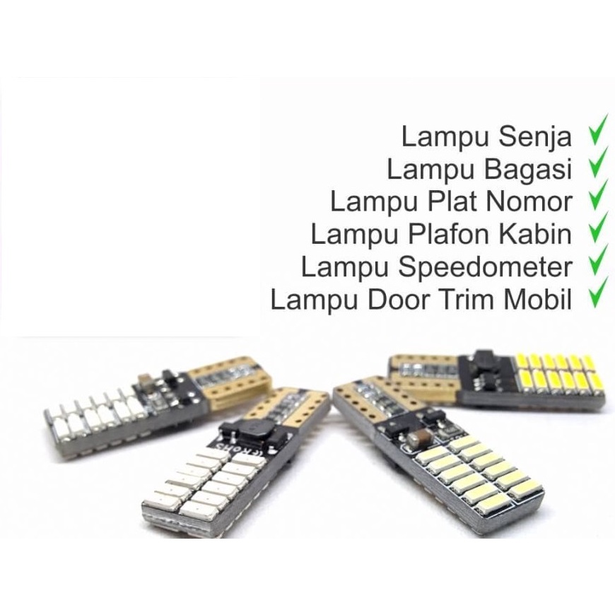 Lampu Senja Sein LED T10 Canbus 24 TITIK SMD 4014 W5W Motor Mobil