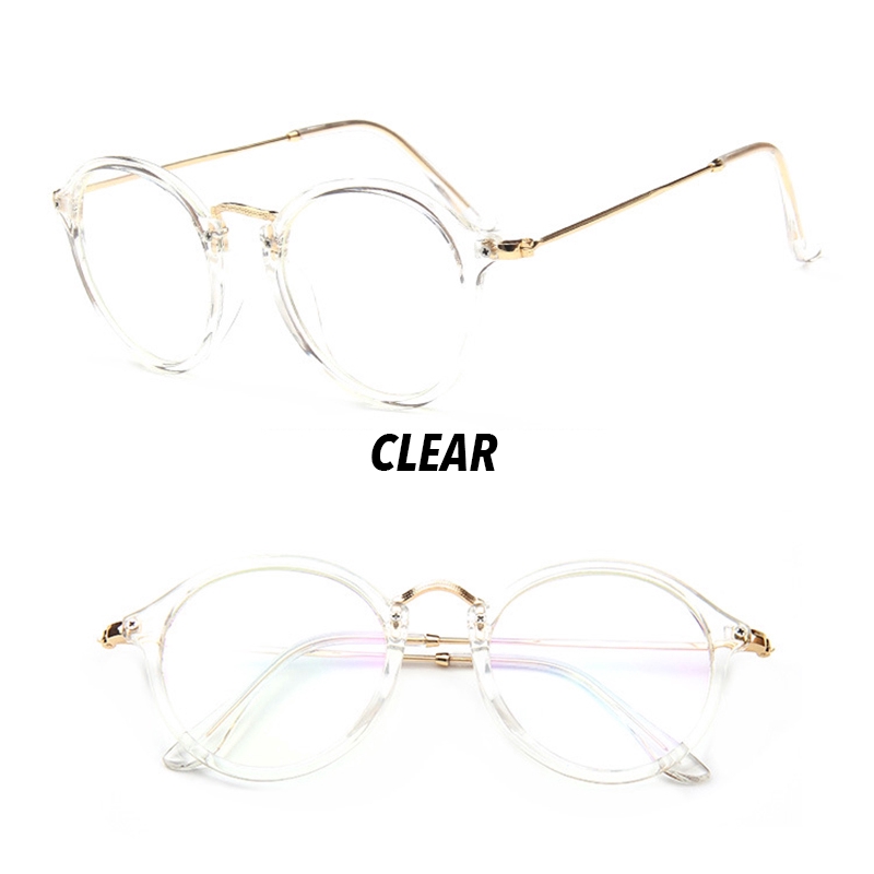 （YUZHU）COD Bayar di Tempat Minus 0°~-400° Korean Design Retro Bulat Kacamata Eyeglasses Wanita/Pria