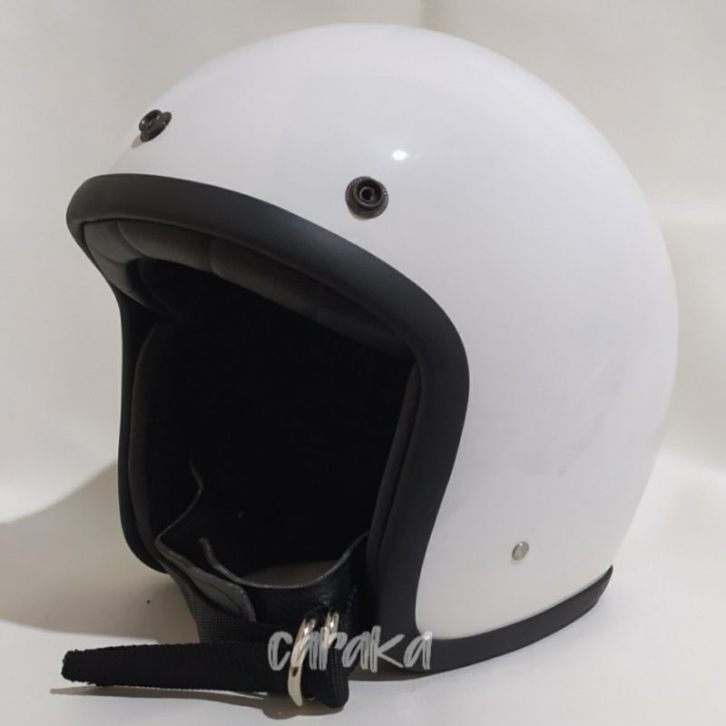 Helm Slim Head Putih Glossy