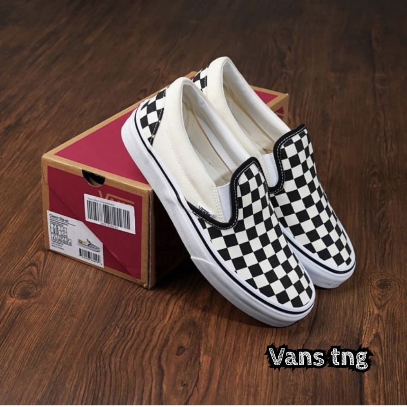 Sepatu Vans Slip on Checkerboard klasik Premium Terlaris /Vans Catur Klasik Waffle DT / Vans Catur Murah / Vans Slip On Import