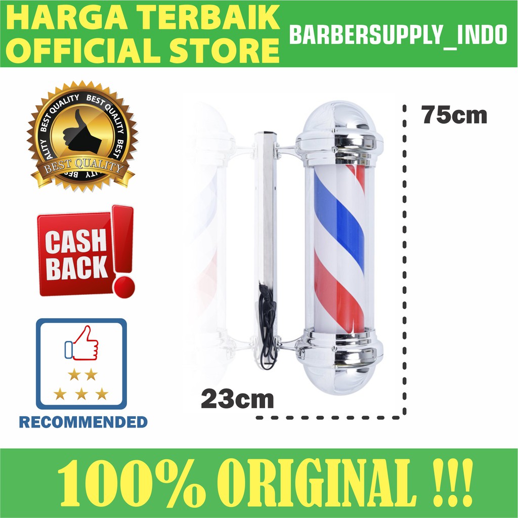 Barber pole Lampu Barbershop Barber Pole Premium 75CM