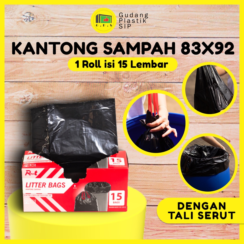 Kantong Sampah Dengan Tali Serut Uk. 83 x 92 Ramah Lingkungan