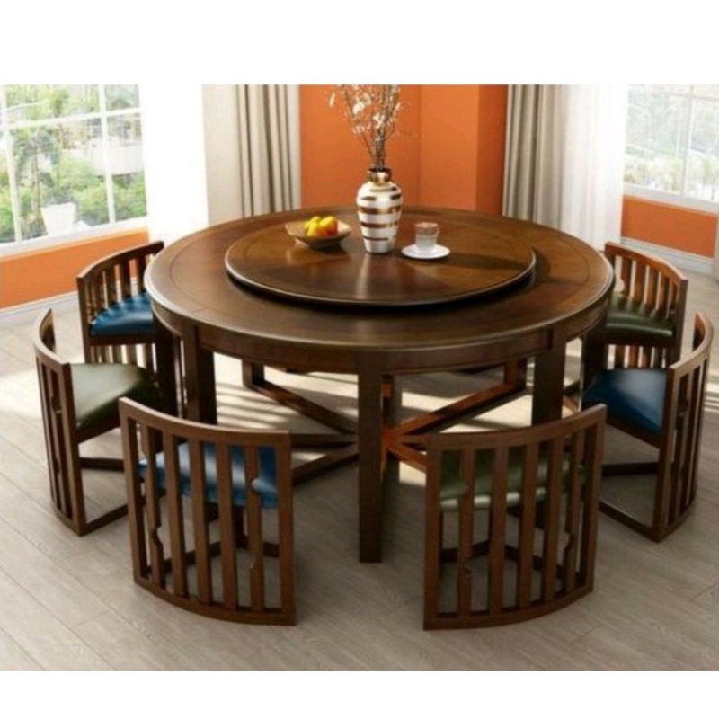 set meja makan bulat minimalis unik,meja makan unik minimalis jati jepara