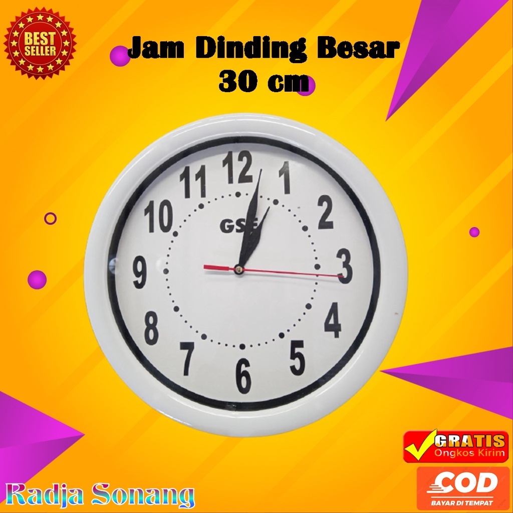(COD) Jam Dinding Besar 30 Cm Terlaris / Jam Dinding Souvenir