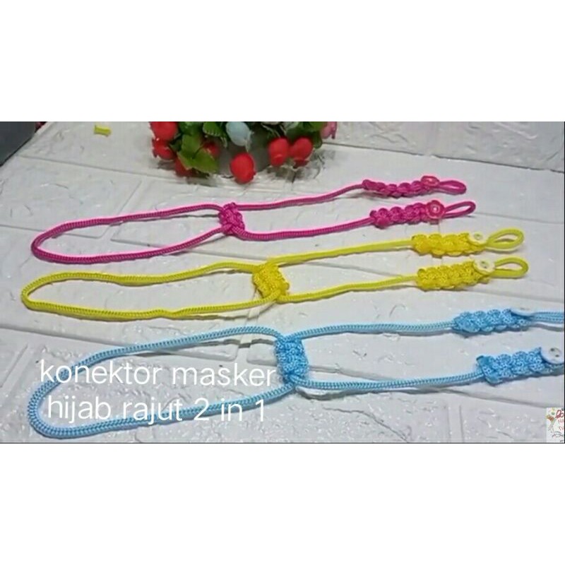 Konektor masker hijab rajut 2 in 1