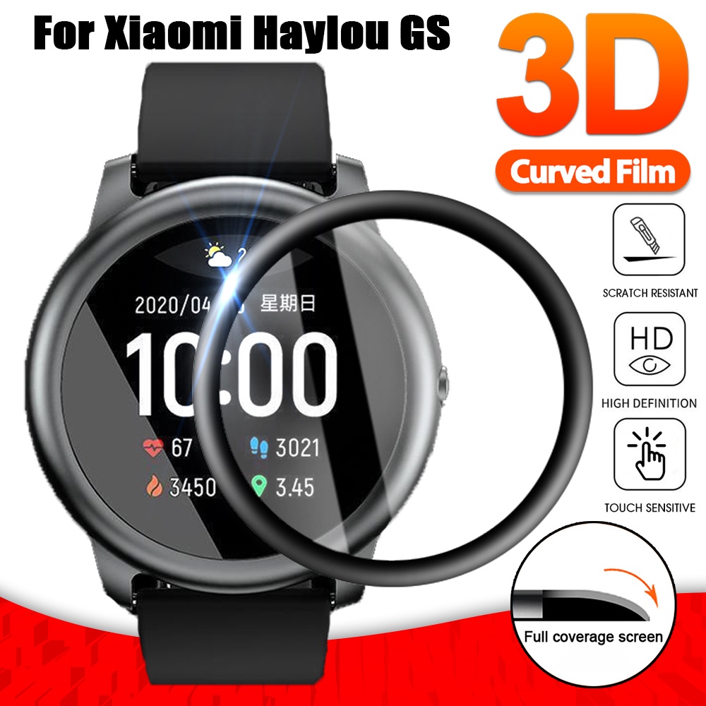 Pelindung Layar Tempered Glass 3D Curved Transparan Anti Sidik Jari Untuk Smartwatch Xiaomi Haylou GS