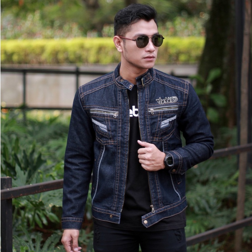 jaket jeans/jaket jeans Denim pria/jaket pria/jaket jeans Denim Levis murah Biru tua
