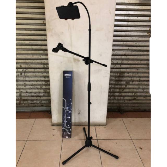 STAND MIC HARDWELL ST777/ST 777 STAND MICROPHONE LANTAI PLUS HOLDER BUAT HP ORIGINAL