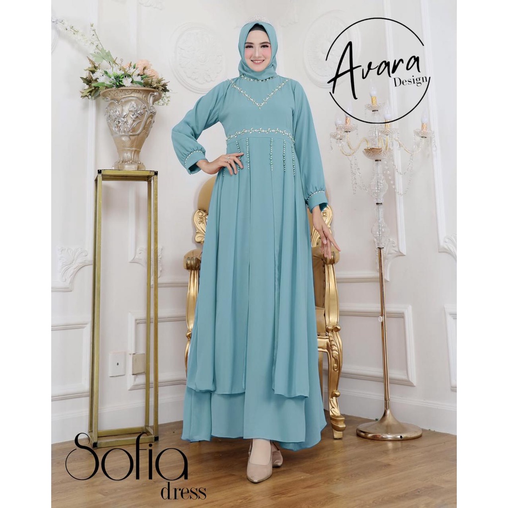 WILI MUSLIM / SOFIA DRESS MUSLIM WANITA PREMIUM TERBARU 2022 / BAHAN CERUTY BABYDOLL+PAYET / FASHION