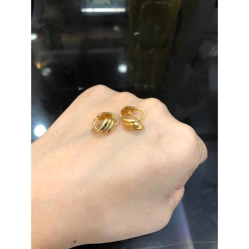 Anting hook emas asli kadar 300