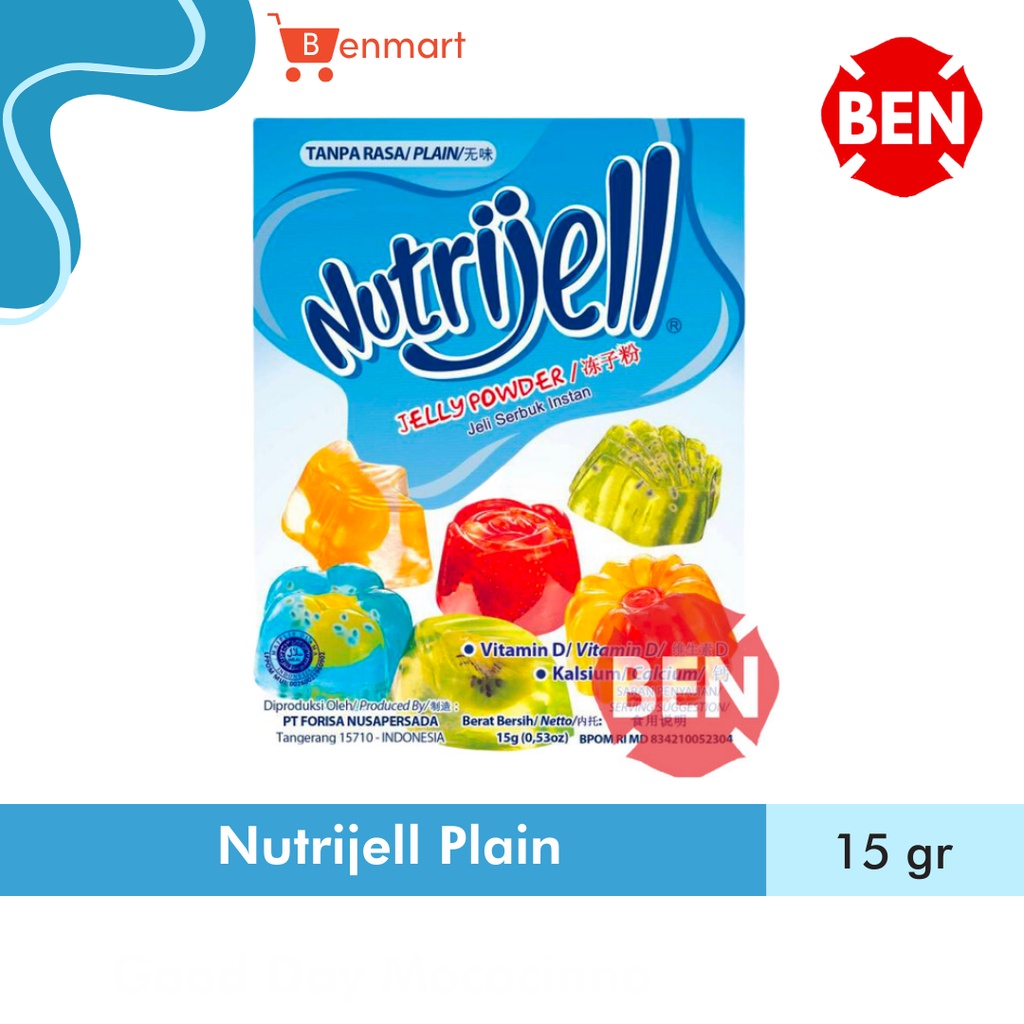 

Nutrijell Plain 15g 15gr 15 g gr - Nutri Jell Tawar Agar Jelly Powder