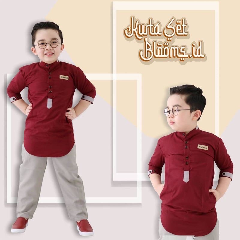 Setelan Baju Koko Anak / KOKO KURTA SET  BLOOMS.ID Size 2-10 Thn nablfashion