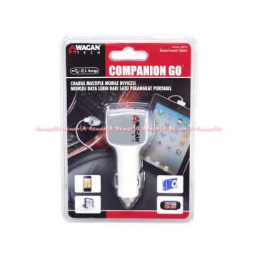Wagan Tech Companion Go Charger Mobil 2 soket Colokan mobil Soket
