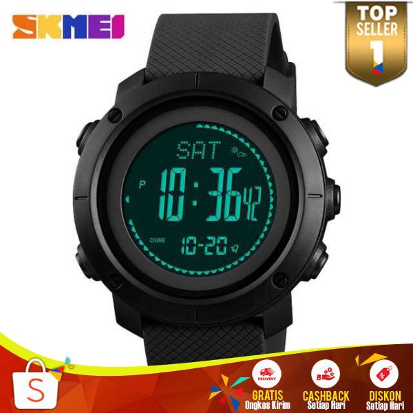 Jam Tangan Sport Pria Skmei JT 120 Jam Tangan Pedometer Digital Terbaru Skemei Cowok Waterproof