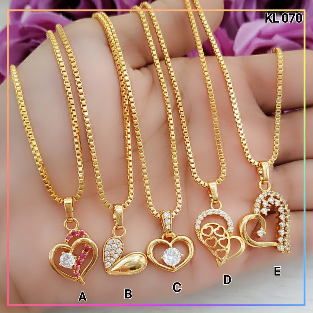 Kalung xuping kalung dewasa love cantik perhiasan lapis emas gold KL 070