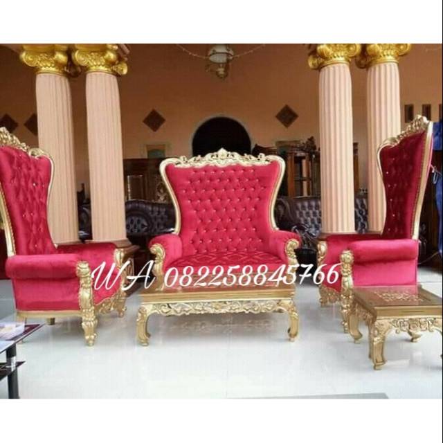 Meja Kursi Raja, Meja Kursi Princes Syahrini Bahan Kayu Jati, Sofa Tamu Mewah