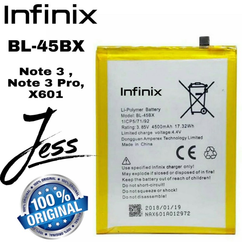 Battery Batre Baterai Infinix Note 3 - Note 3 Pro X601 BL-45BX BL45BX BL 45BX