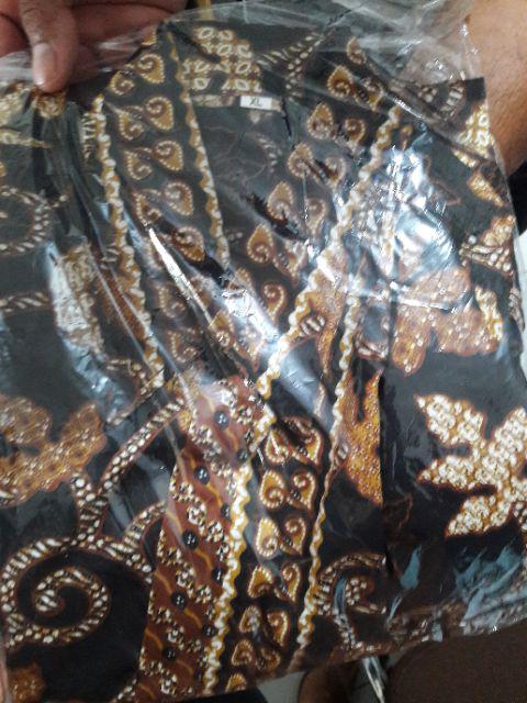 Distro Batik Hrb026 Kenongo Kemeja Tosca Pende Pekalongan Padi M L Xl Sogan Tulis Halus Kemeja Batik