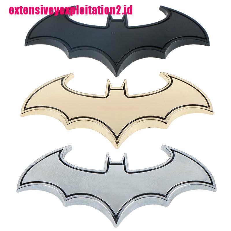 &lt; E2id &amp; &gt; 1Pc Stiker emblem Logo Batman 3d Bahan metal Untuk Mobil / Motor