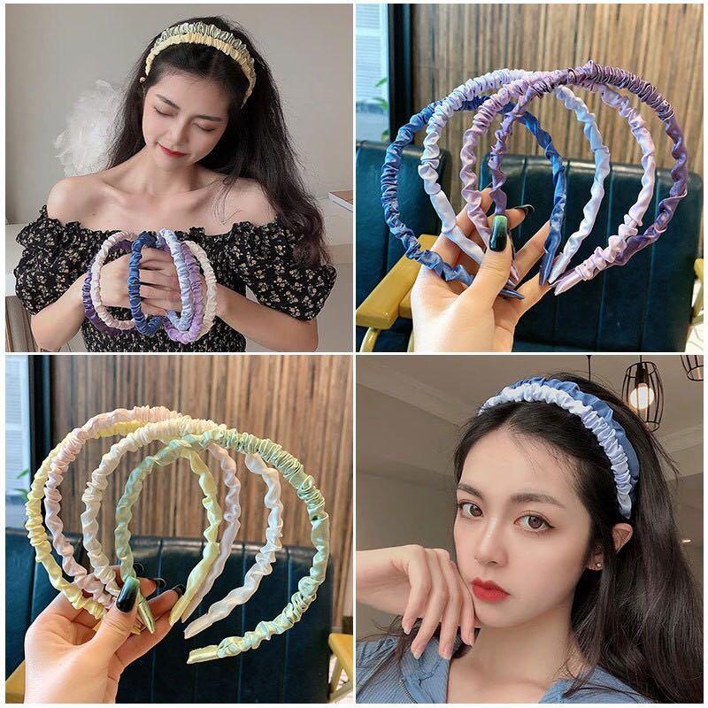 Bando Satin Model Baru Gaya Korea / Bando Korea Viral / Bando Scrunchie Headband Korea / Bando Nagita Slavina