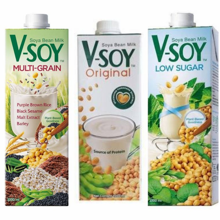 

b2011bb Vsoy 1 Liter Susu Kedelai/V-Soy Original+Vsoy Multi Grain+Vsoy Low Fat - Low Fat Xa201As