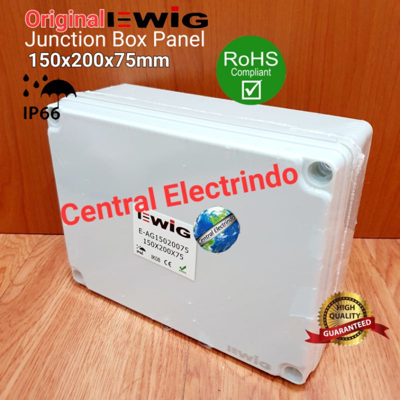 Junction Box AG 150×200×75mm Box Panel Plastik ABS EWIG Polos IP66.