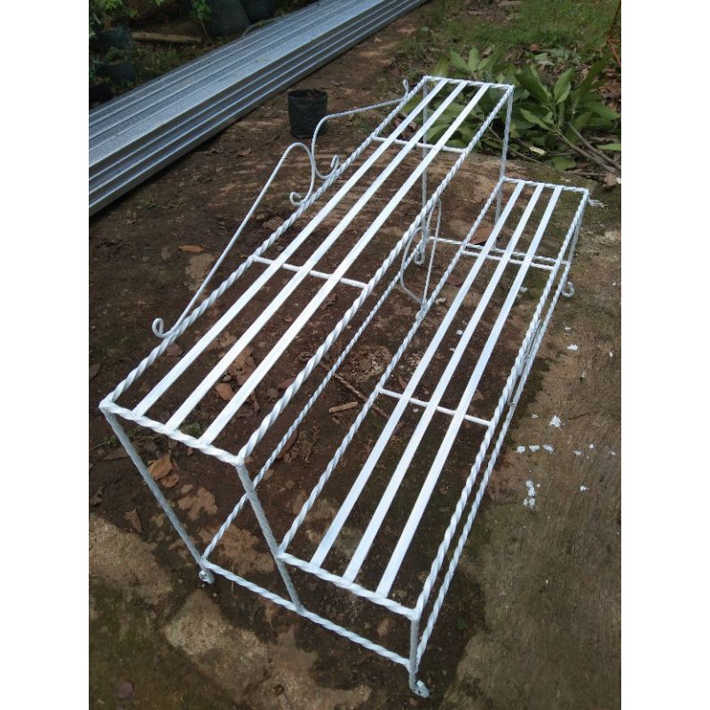 rak pot besi dua susun