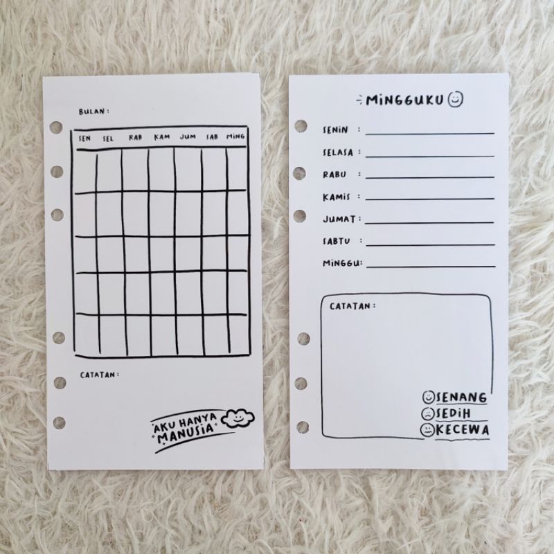 

RAHASIA Binder Refill Isi binder A6 6 Lubang isi 10 lembar binder planner