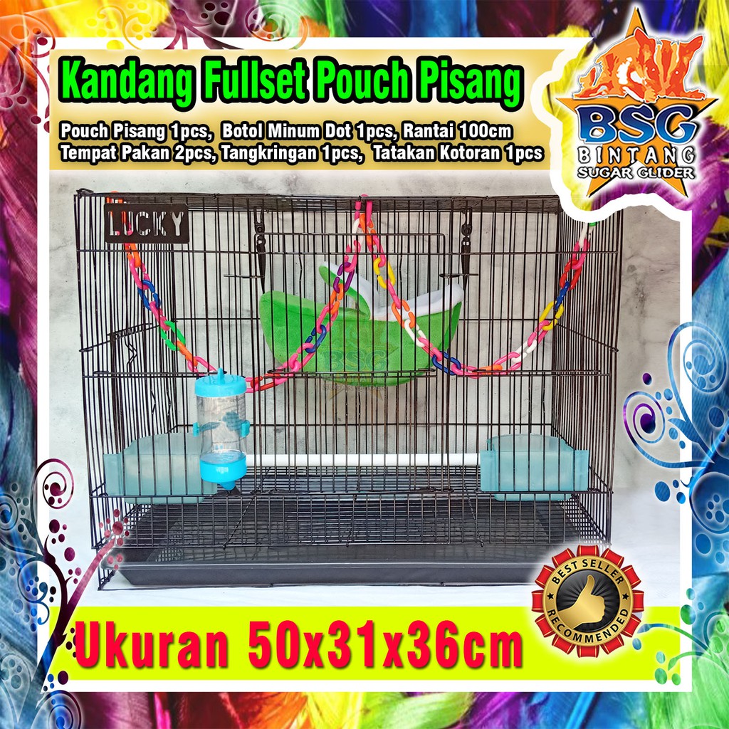 Jual Kandang Sugar Glider Fullset Pouch Pisang Plus Tupai Love Bird Kandang Hewan Besi