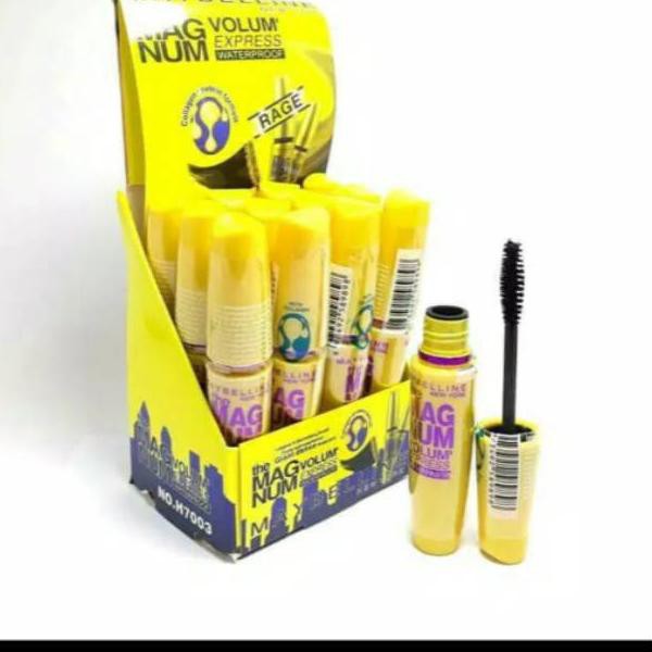 1 LUSIN MASKARA MAGNUM / Mascara Maybelline Magnum Volume Express - Warna Hitam