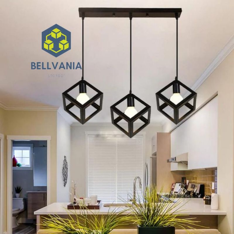 Bellvania Lampu Hias Gantung Minimalis Modern Plafon Ruang Tamu Cafe Kap Diamond Vintage Outdoor Estetik