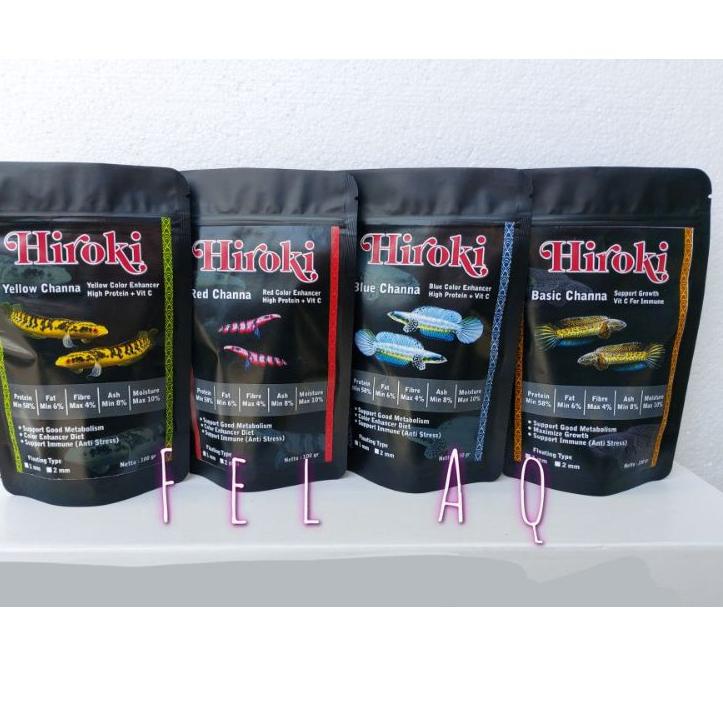 ♖ Pelet Pakan Premium Hiroki 100g Channa Blue Yellow Red Cana Biru Pulchra Andrao Pellet Pelet Pakan