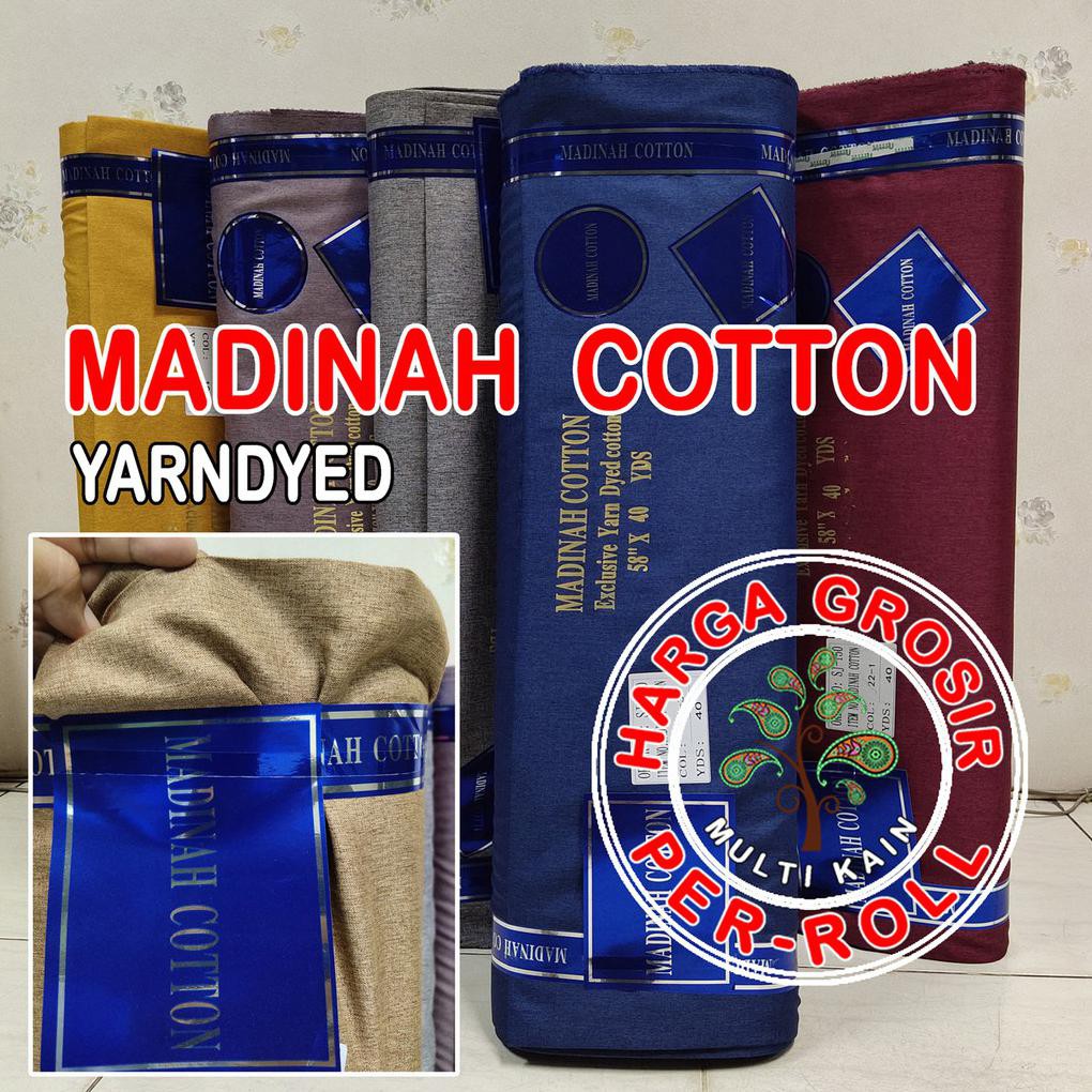 Kain Bahan Kain Katun Cotton Madinah Premium Grosir 1 Roll 40 Yard