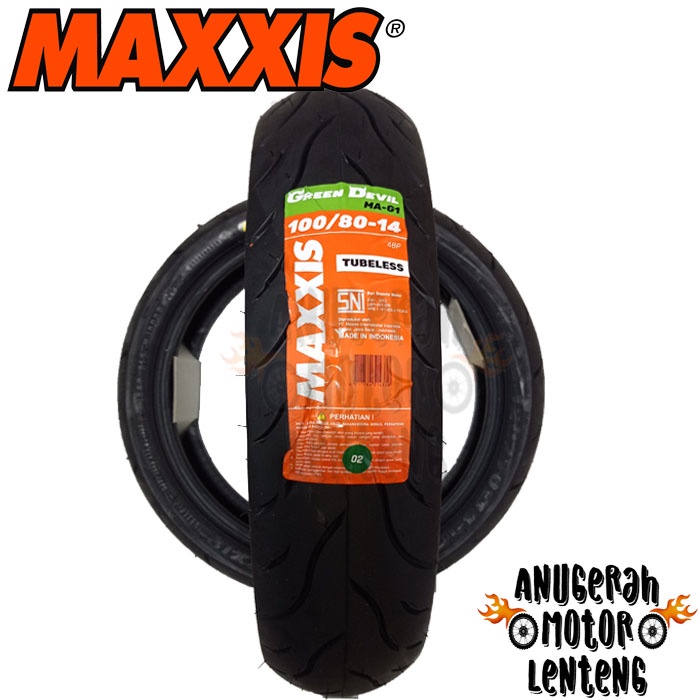 Ban Tubeless Maxxis MA G1 Green Devil 100 / 80 - 14 100/80-14