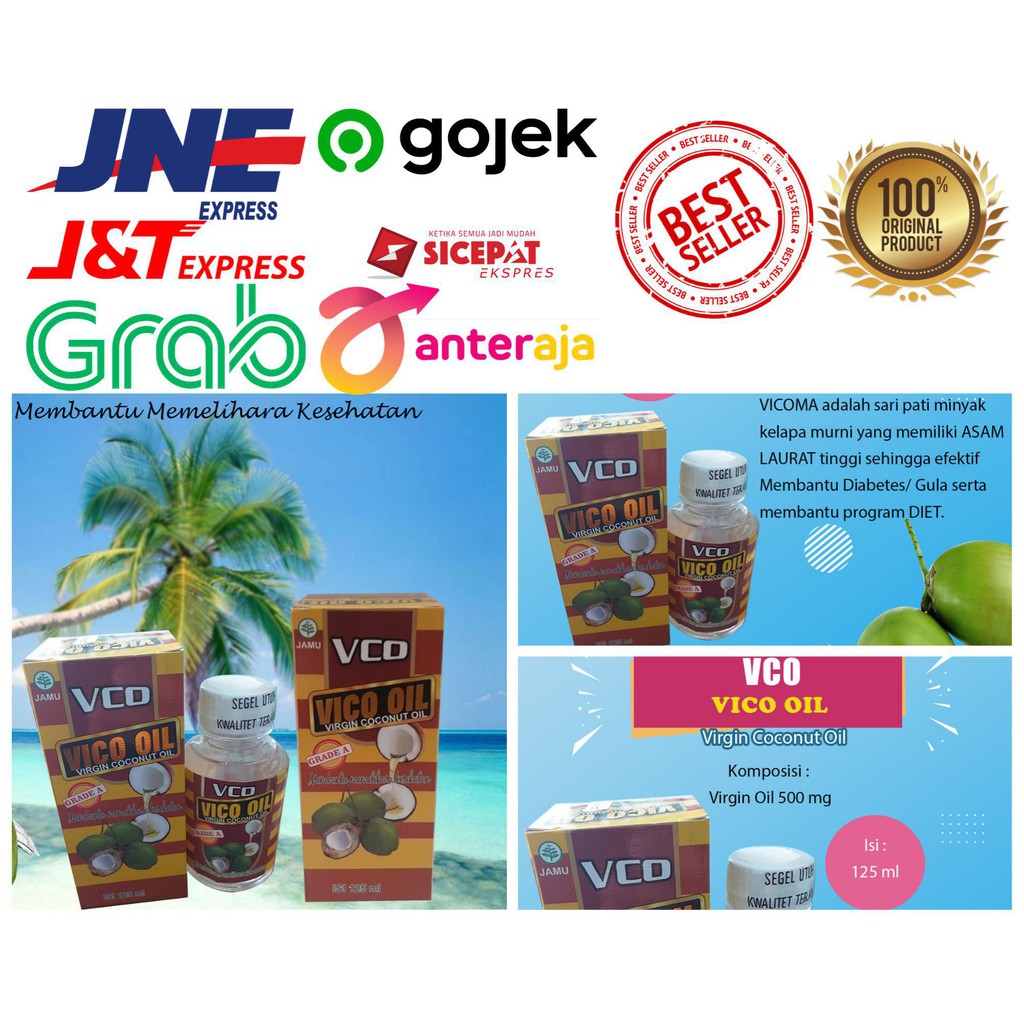 

VCO Virgin Coconut Vico Oil Minyak Kelapa 125ml Bukan Klaper