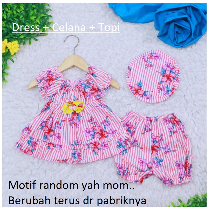 Dress Bayi 0-12 Bulan Murah, Lucu dan Berkualitas Motif Random cherrybabykidsshop LC