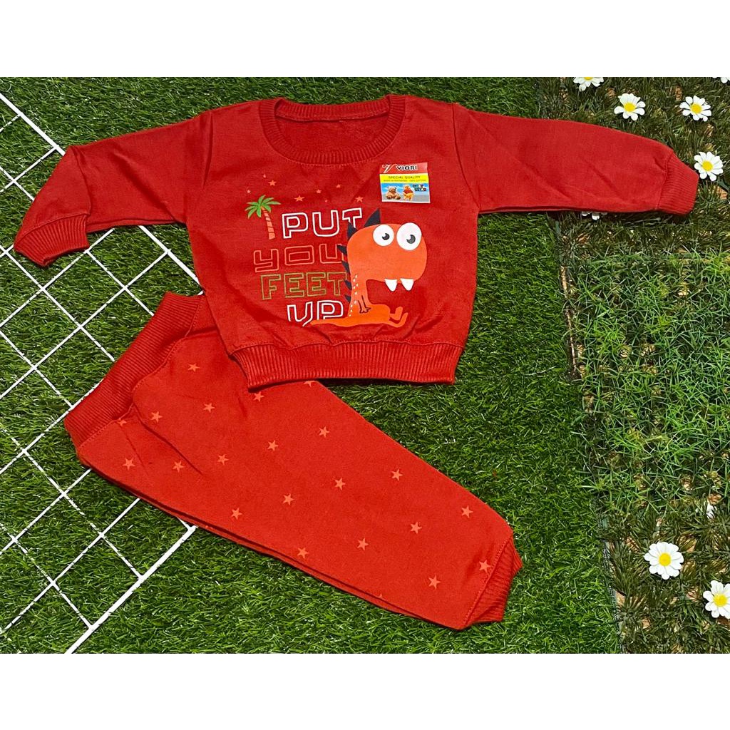 sweater bayi motif t-rex  Setelan 2-18 Bulan (RG069)