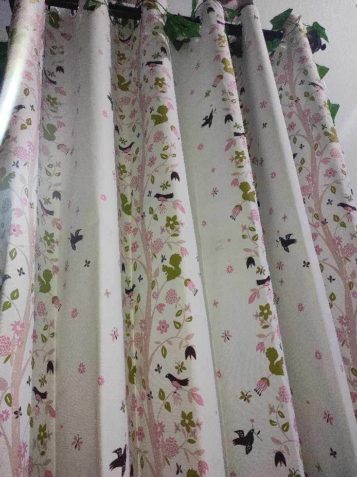 Gorden Blackout Blazer Burung Jendela Pintu Tirai Minimalis 12 Smokring 140 X 200