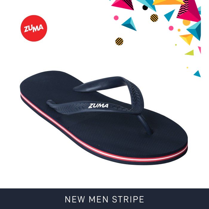 Zuma Stripe 8/Sandal Karet Sandal Jepit Cowok - Twilight Merah Putih